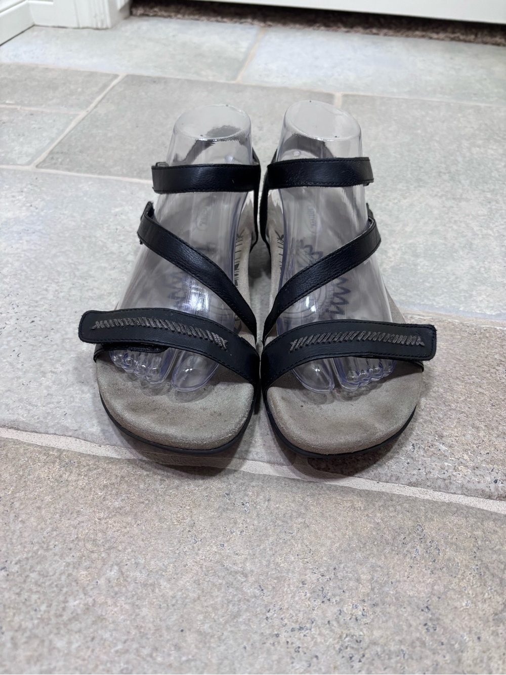 Aetrex Gabby Adjustable Quarter Strap Sandals Women’s 40 (9-9.5) Black